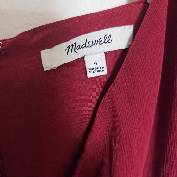 Madewell Womens Red Midi Dress Size 4 - Picture 4 of 8
